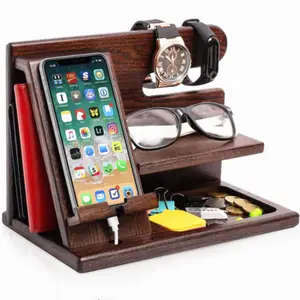 multipropósito dock Suppliers-Soporte para llavero de gafas de regalo creativo multiusos, soporte de madera para teléfono móvil