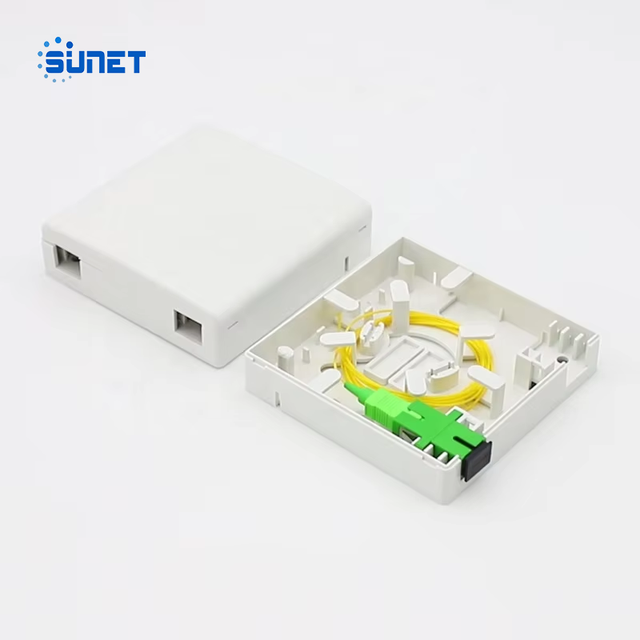 Sunet 86 Type 2 Port Fiber Optic Faceplate Wall Mount SC/APC SC/UPC Mini FTTH Terminal Box