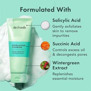 Orgánica Etiqueta Privada Aha Bha Facial exfoliante crema blanqueadora limpiador piel brillo y limpieza lavado de cara - Product Image 4