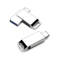 Memoria USB C giratoria popular, mini, USB 2.0 y 3.0, tipo C, pendrive, unidad flash USB, accesorio para teléfono móvil tipo C