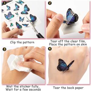 Serie farfalla <span class=keywords><strong>tatuaggi</strong></span> temporanei personalizzati per bambini braccio del corpo del tatuaggio adesivo stampato su carta - Product Image 5