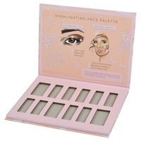 Palette de maquillage vide personnalisable DIY en carton, avec feuille magnétique, boîte rigide, gaufrage, pelliculage mat et brillant, recyclable
