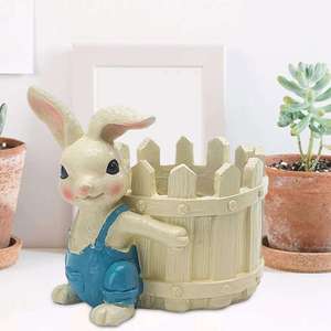 <span class=keywords><strong>Pot</strong></span> de fleurs en forme de lapin, décoration de Pâques, <span class=keywords><strong>pot</strong></span> de plante, nouveau <span class=keywords><strong>pot</strong></span> suspendu artisanal, décoration intérieure, design en résine - Product Image 2