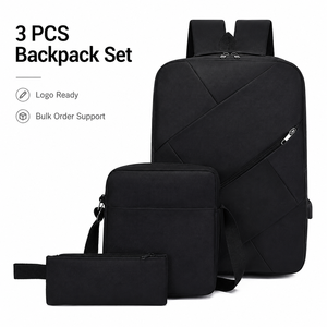 Sac à dos pour <span class=keywords><strong>ordinateur</strong></span> <span class=keywords><strong>portable</strong></span> 3 pièces en tissu Oxford géométrique, léger, imperméable, grande capacité, avec logo personnalisé, pour étudiants, décontracté, avec port USB - Product Image 1
