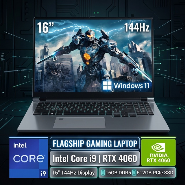 Gaming Laptop Notebook Computer Intel Core I9 13900H RTX 4060 Sixteen Inch DDR5 Wholesale Oem Odm Manufacturer Export Ready