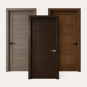 Portes intérieures modernes en placage imperméable, PVC MDF, finition mélamine personnalisée, portes de chambre à coucher - Product Image 1