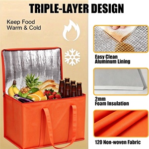 Bolsa Térmica de Poliéster Reutilizable con Logotipo Personalizado de Fábrica, Plegable, de Gran Capacidad, Ligera e Impermeable - Product Image 2