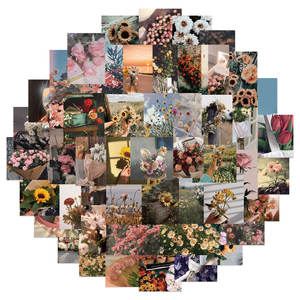 50 PIÈCES Littéraire Rétro Fleurs Autocollants Affiche Valise Vélo Voyage Bagages Ordinateur Portable Dessin Animé Autocollants pour Enfant Cadeau filles - Product Image 3