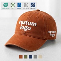 Gorra de Béisbol Unisex Personalizada al por Mayor con Logotipo, de Algodón Lavado, 6 Paneles, Sin Estructura, Estilo Dad Hat, Minimalista y Ajustable