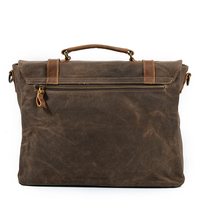 Sac Messager en Toile Cirée Imperméable et Cuir de Vachette pour Hommes – Sacoche d'Affaires à Bandoulière et Sac à Main