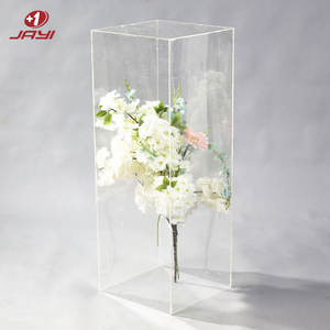 Huanjaiyi — cylindre de forme carrée en acrylique transparent, socle de mariage, présentoir de Cube pour mariage, fête - Product Image 1