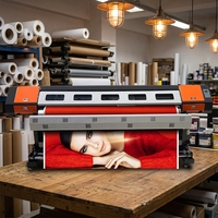 Printer Eco Solvent Komersial 2.2m dengan Roller Tekanan Terenkripsi, Tinta CMYK untuk Produksi Flex Banner, Stiker Kendaraan, dan Mural Dinding