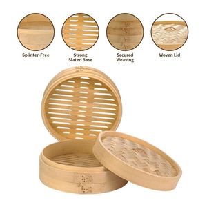 Bambus-Dampfgarer 10 Viertel mit Stahlkante und Markenlogo für den Heimgebrauch - Product Image 2