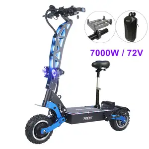 FLJ成人 7000W或 6000W 11英寸电动滑板车与脂肪轮胎双电机驱动的电动摩托车滑板车