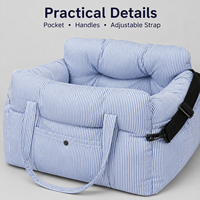 Lit de voyage moderne et multifonctionnel pour animaux de compagnie, pour siège avant de voiture, portable, pour chiens et chats, avec poignée de transport, amovible, lavable, durable, pour petits et moyens animaux