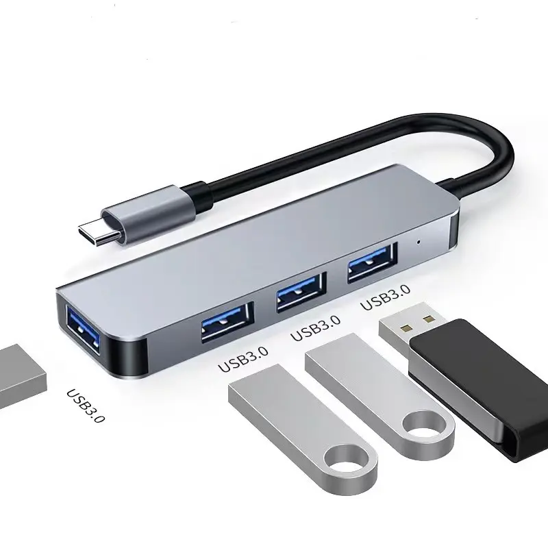 Usb 3.0 Hub 4 Port Type C Hub Converter Usb Splitter Adapter Phone Usb Docking Station For Macbook