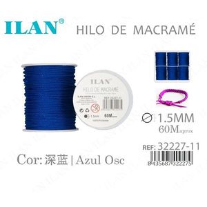 Filo per Macramè 1,5 mm 60 m Poliestere Blu - Product Image 3