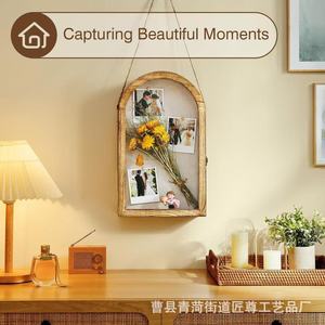 Wooden Shadow Box Photo Frame Oval Solid Wood <b>Wall</b> Hanging <b>Display</b> <b>Case</b> For Wedding Bouquet Souvenir DIY Decoration - Product Image 3