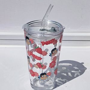 Madou Grote Capaciteit Hittebestendige Schattige Cartoon Glazen Beker Voor Koffiesap Melk Water-Eco-Vriendelijke Stro Drinkwaren Mokken - Product Image 5
