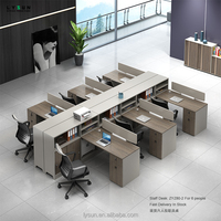 Livraison rapide en forme de L noyer kaki bois bureau poste de travail bureau design industriel pour 2 4 6 8 personnes espace de travail utilisation hospitalière