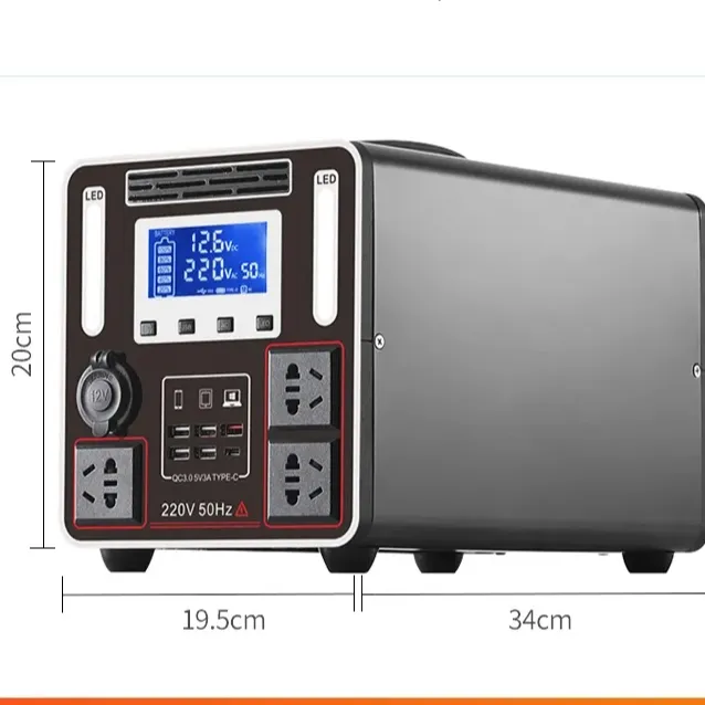 Oem 600W 1200W 160ah 320ah Voedingen Camping Rv Buitenopladers Draagbare Krachtcentrales Generator Op Zonne-Energie