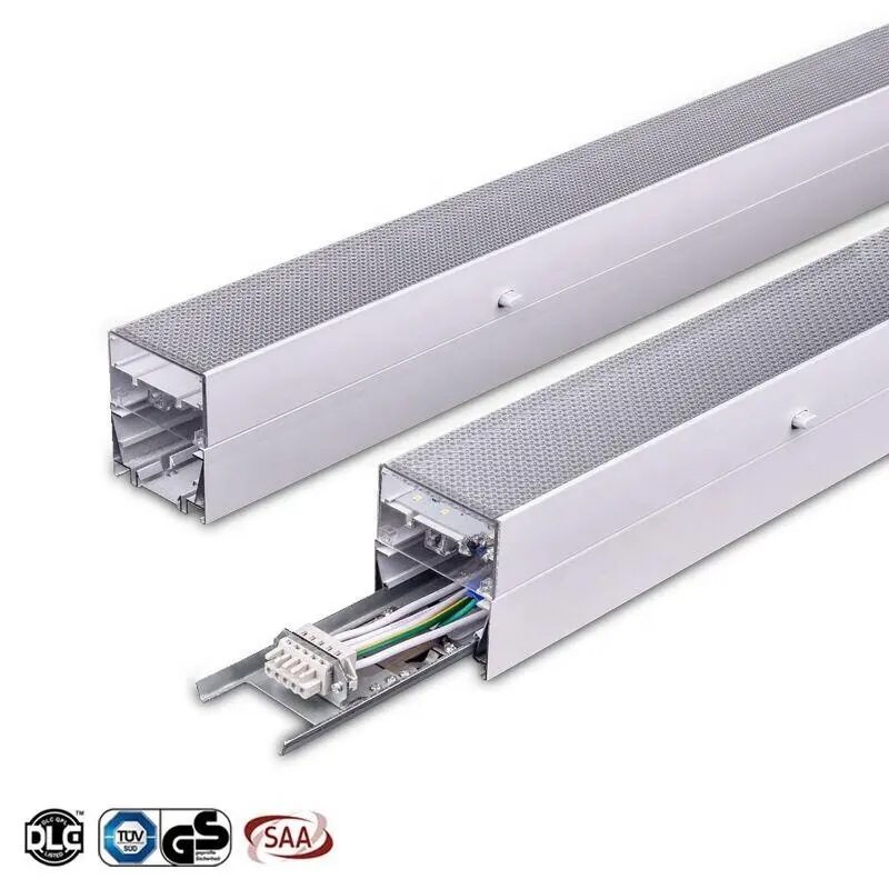 45W 60W süpermarket linkable led ışıkları 4ft endüstriyel kanal sistemi LED lineer bağlanabilir alüminyum led doğrusal ışık