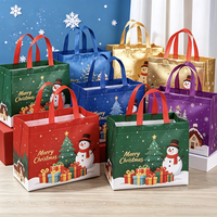 Sac promotionnel pliable en PP non tissé laminé moyen, motif lettre, idéal pour les fêtes, Noël et les cadeaux - Vente chaude