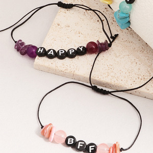 Pulsera Trenzada con Letras en Inglés de Energía Positiva Minimalista, <span class=keywords><strong>la</strong></span> Más Vendida, para Parejas, <span class=keywords><strong>Amistad</strong></span>, Hecha a Mano - Product Image 4