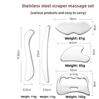 Couteau de massage en acier inoxydable, planche Gua Sha, outil de relaxation, kit de thérapie de massage relaxant pour le corps entier, les épaules et le cou CM-JMD02