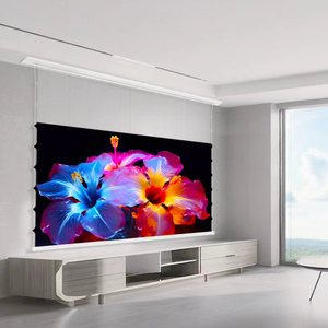 Pantalla de Proyección Motorizada 4K ALR de Largo Alcance, Gris, Eléctrica, para Cine en Casa, Formato 16:9 - Product Image 1