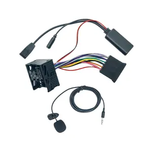 Carro Módulo Bluetooth AUX-in Áudio MP3 Music Adapter Para BMW (E46) 320i 320ci 320cic Stereo Wire Harness Com Mic telefone