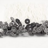 En stock, mèches de bougie en coton pré-encollées à la cire de paraffine, accessoire de maintien/support/dispositif de centrage de mèche pour la fabrication de bougies