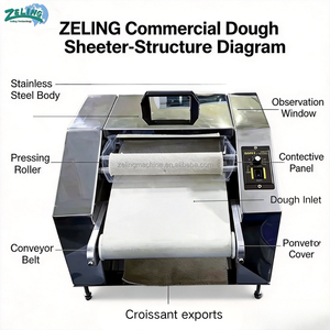 Laminatrice per Croissant da Tavolo ZL-250 in Acciaio Inox 201, Formatrice Automatica di Pasta 15-80g per Croissant Danesi, Ideale per Piccole Panetterie e Caffetterie - Product Image 6