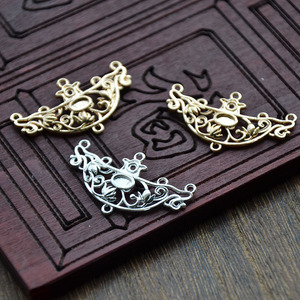 Handmade Copper Floral Forehead Ornament 20x35mm Gold Silver Plated <b>Wedding</b> DIY Antique Style <b>Accessory</b> - Product Image 1