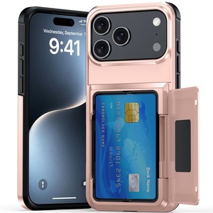 Чехол для iPhone 17 Pro Max 2-в-1 из ТПУ+ПК с функцией скрытого кармана для карт, противоударный, с держателем для карт - Product Image 6