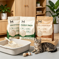 Litière pour chat en vrac, mélange de tofu et de manioc, agglomération rapide en 3-5 secondes, faible poussière, contrôle des odeurs, naturelle, biodégradable, vente en gros, usine OEM