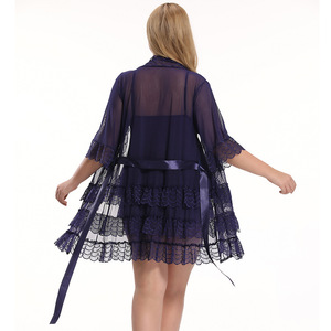 2025 elegante camicia da notte da <span class=keywords><strong>donna</strong></span> in pizzo biancheria intima Sexy vedere attraverso il <span class=keywords><strong>pigiama</strong></span> di stoffa per la casa - Product Image 2