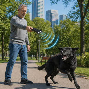 Dispositivo Ultrasónico Antiladridos para Perros con Doble Cabezal y Luz LED, Herramienta Portátil de Entrenamiento y Control de Ladridos, Repelente de Perros, Herramienta para Detener Ladridos - Product Image 1