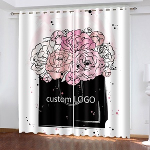 <span class=keywords><strong>Tende</strong></span> di lusso stampa digitale 3d fiori tenda per finestra grandi marche logo <span class=keywords><strong>tende</strong></span> oscuranti per soggiorno, cucina - Product Image 3