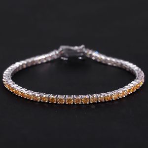 Pulsera de tenis de moissanita color champán, de plata de ley 925 que no se deslustra, joyería de moissanita VVS para mujer y <span class=keywords><strong>hombre</strong></span> - Product Image 2