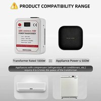 Convertisseur de tension et transformateur abaisseur de tension numérique ANLIXUN AC 220V vers AC 110V 1000W pour utilisation d'appareils électroménagers à l'étranger