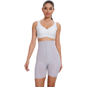 Pantalon gainant taille haute pour femme, post-partum, en jersey, avec fermeture éclair frontale, pour le maintien abdominal et le contrôle du ventre - Product Image 1