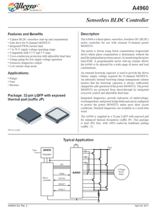 E-TAG A4960SJPTR-T A4960-Controller BLDC senza sensori componenti elettronici a circuito integrato IC A4960SJPTR-T - Product Image 3