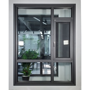 Profilé en Aluminium pour fenêtres et portes, extérieur en verre trempé, Double vitrage en Aluminium, portes fenêtre en verre CE moderne - Product Image 5
