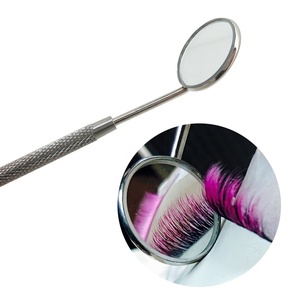 Wholesale <b>Lighted</b> Stainless Steel Round Shape Lash <b>Mirror</b> Eyelash Inspection and <b>Makeup</b> Tool for Women - Product Image 6