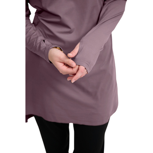 Loose Plus Size Muslim Women's Customizable <b>Modest</b> Breathable Lightweight Quick Dry Colorblock Long Sleeve Gym Wear - Product Image 3