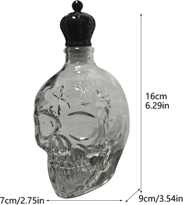 Nhà Máy Cung Cấp-Giá Bán Buôn Tùy Biến Hộp Sọ Hình Thủy Tinh Chai Rượu Vang Sáng Tạo Nam Quà Tặng Trang Trí Bộ Sưu Tập - Product Image 4