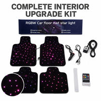 Tapis de voiture en fibre optique LED pour la décoration de voiture avec des étoiles scintillantes, tapis de sol de voiture lumineux