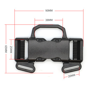 Hebilla de seguridad de cinco puntos para cochecito de bebé, 90 mm x 65 mm, de plástico. - Product Image 1