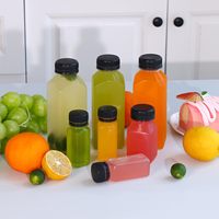 Bouteilles de jus en plastique avec bouchon, stock local US, livraison gratuite, 60 ml, bouteille en plastique réutilisable, jetable
